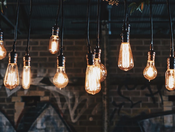 Light bulbs representing new ideas